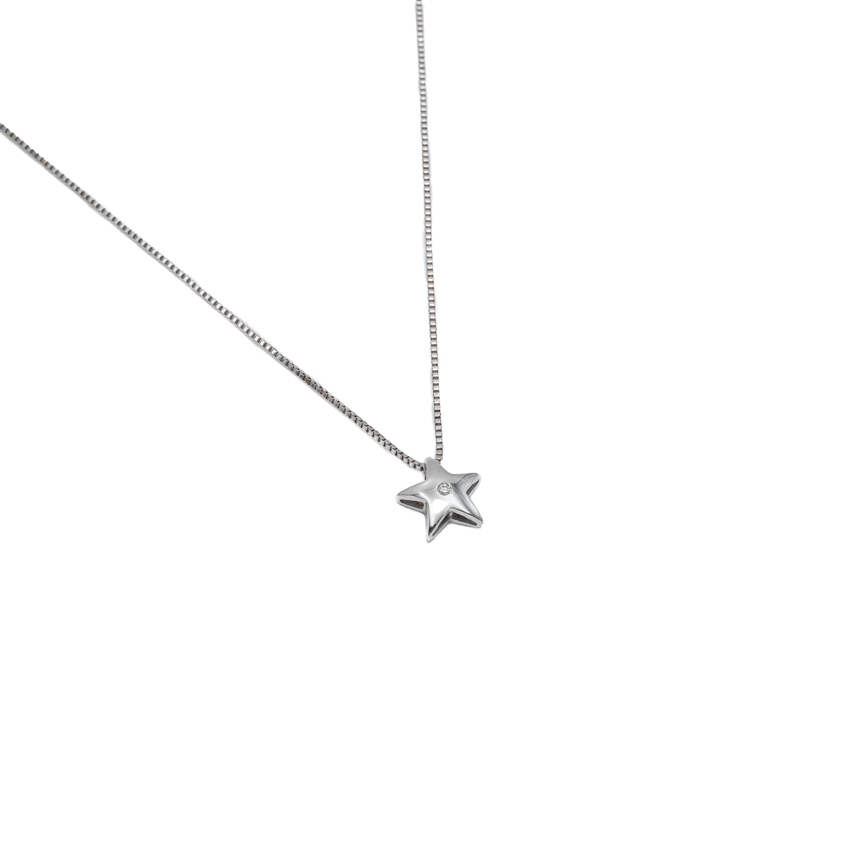Fio estrela em ouro branco e diamante