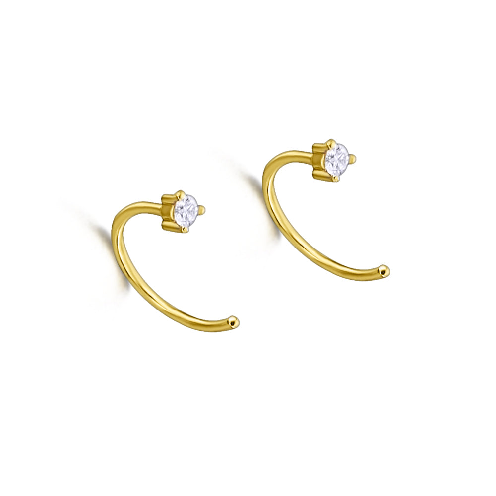 Gold and diamond earrings