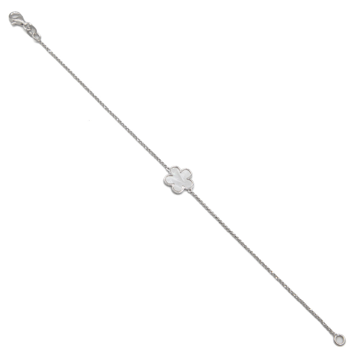 Silver and mother-of-pearl Flower Bracelet