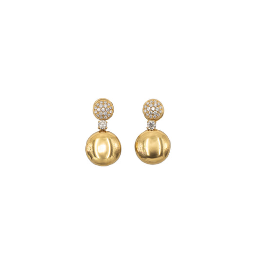 Brincos em ouro e diamantes
