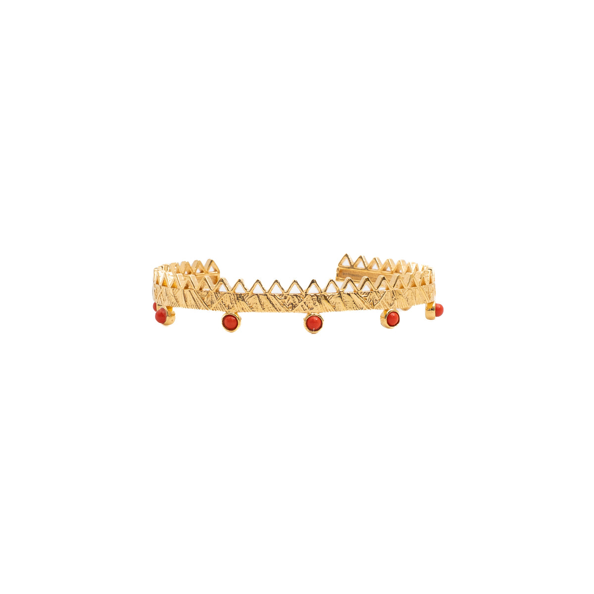 Slave bracelet in gilded silver and coral.