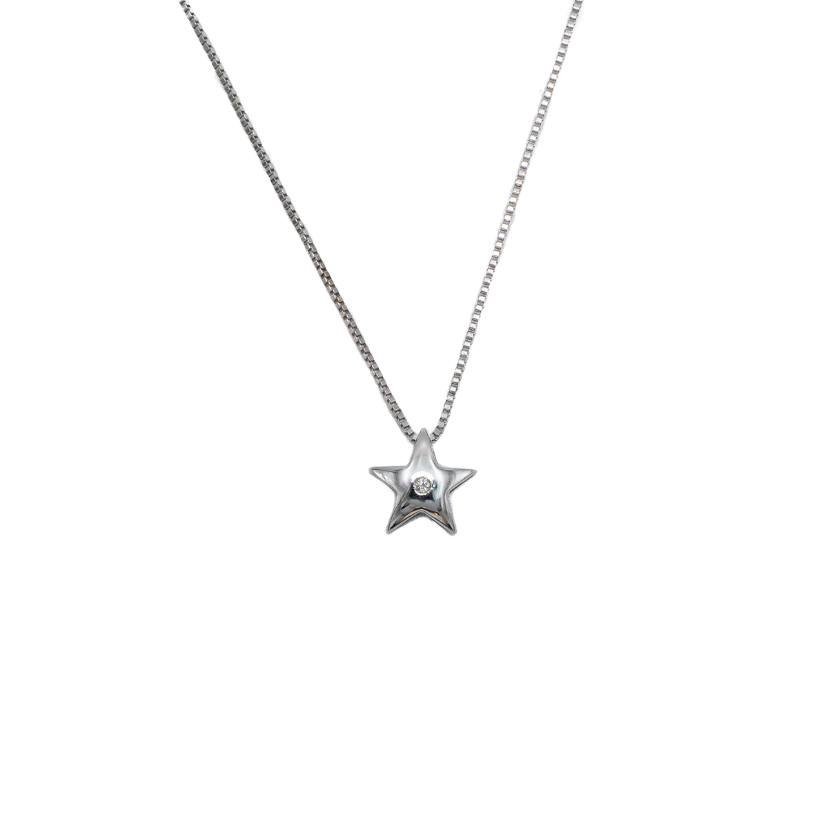 Fio estrela em ouro branco e diamante