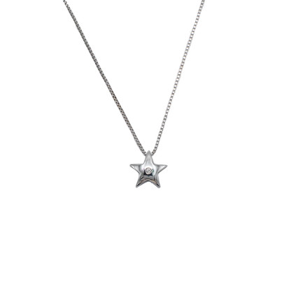 Fio estrela em ouro branco e diamante