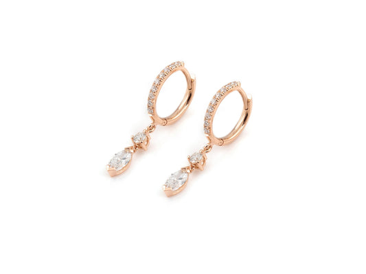 Argolas em ouro rosa e diamantes