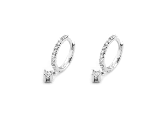 Argolas em ouro branco e diamantes