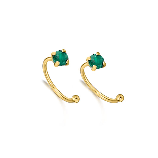 Earrings in gold and emerald