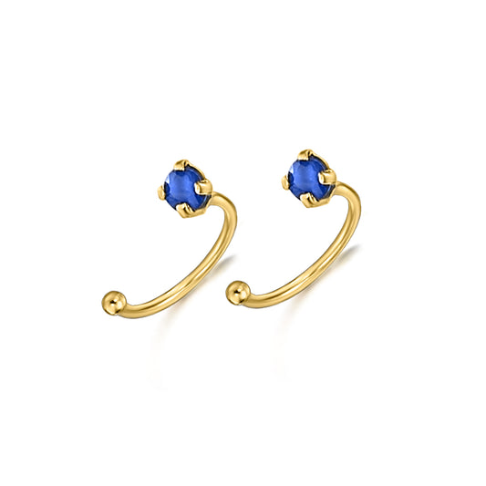Earrings in gold and sapphire