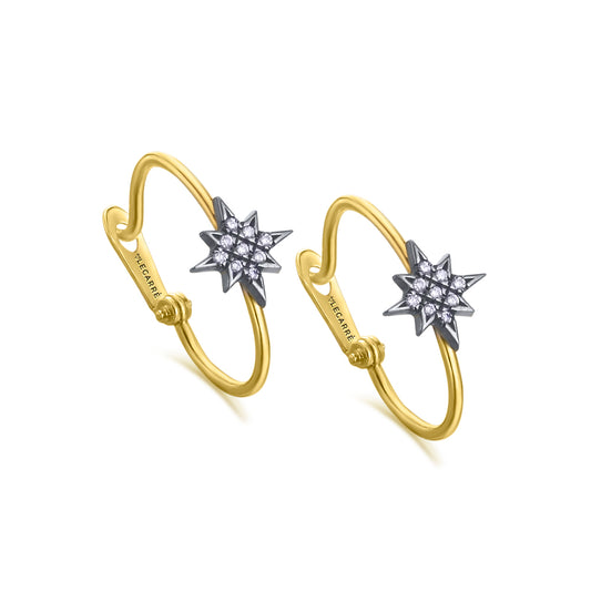Argolas astro em ouro e diamantes