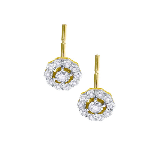 Brincos Roseta em ouro e diamantes