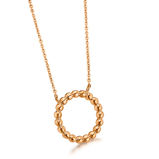 Fio em ouro rosa com círculo texturado