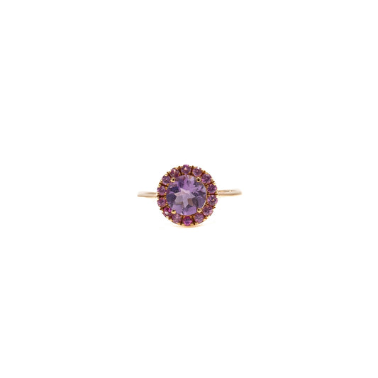 Ring in gold, amethyst and sapphires