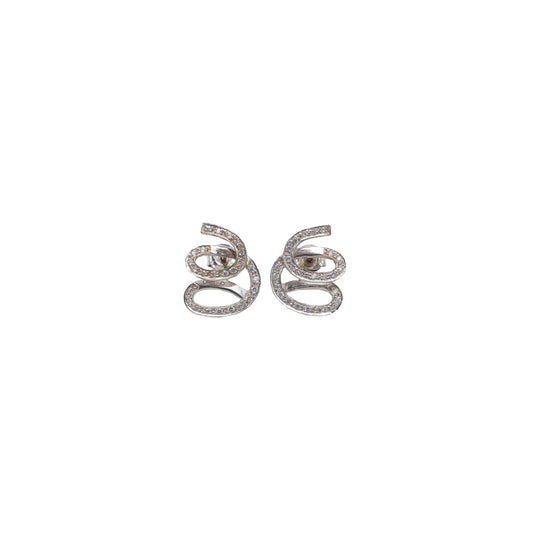 Brincos espiral em ouro branco e diamantes