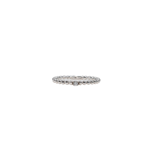 Aliança em ouro branco e diamante