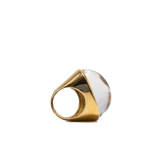 Anel em ouro e quartzo
