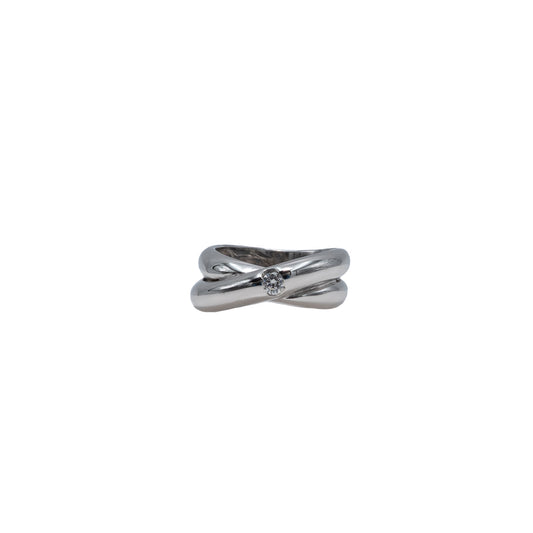 Anel infinito em ouro branco e diamante