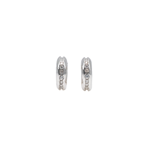 White gold and diamond hoop earrings