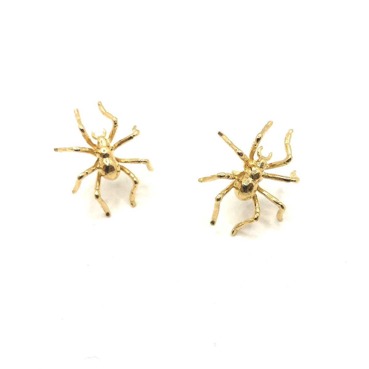 Brincos Aranha em prata dourada